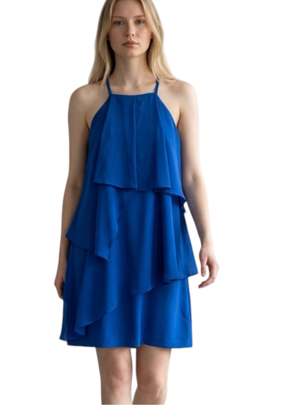 Adelyn Rae Cobalt Blue Layered Party Event Feminine Dress Nwot Size M